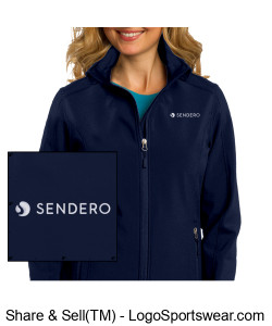 Embroidered Port Authority Women's Core Soft Shell Jacket - Standard Logo, Navy Design Zoom